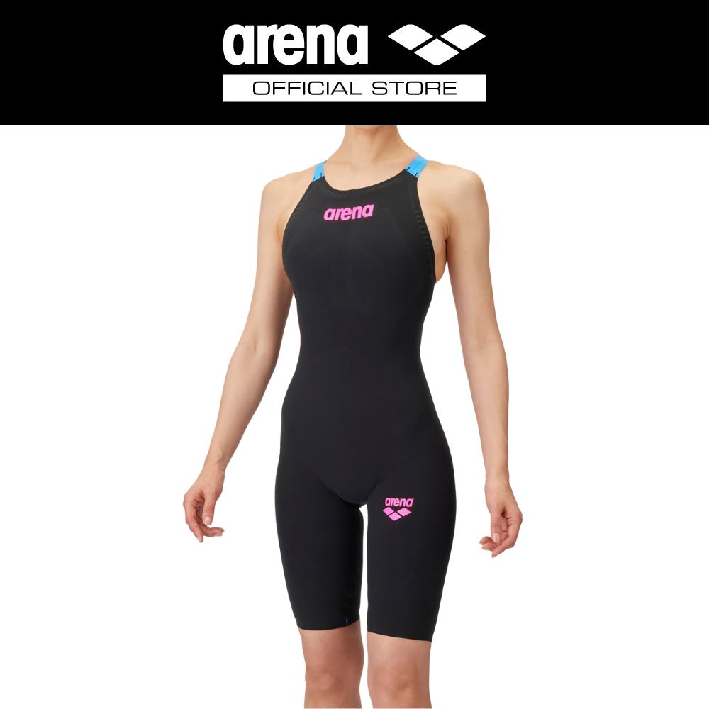 ARENA Women Racing one-piece spats (Open back/Half leg) (Storm MF) ชุดว่ายน้ำแข่งขันหญิง | AAW4002