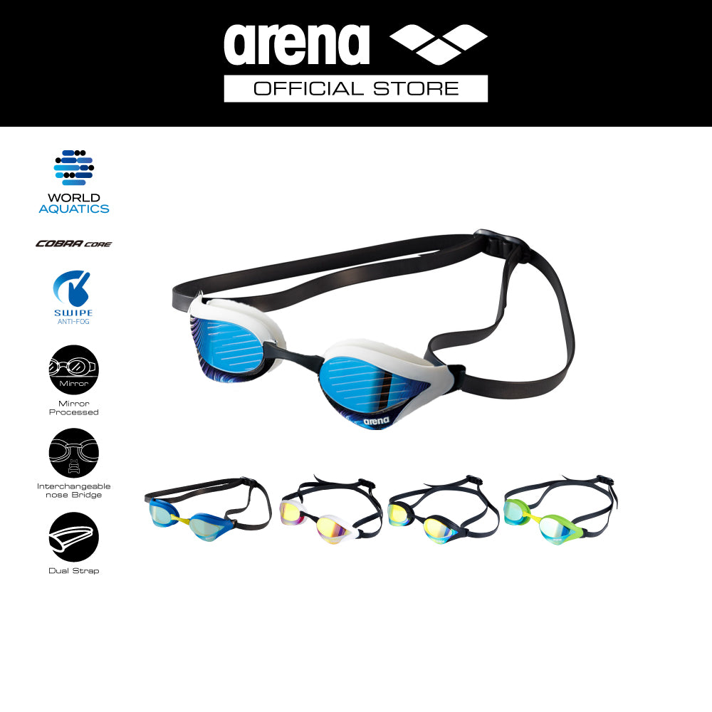 ARENA TOP RACING GOGGLE COBRA CORE MIRROR แว่นตาว่ายน้ำ AASVR04