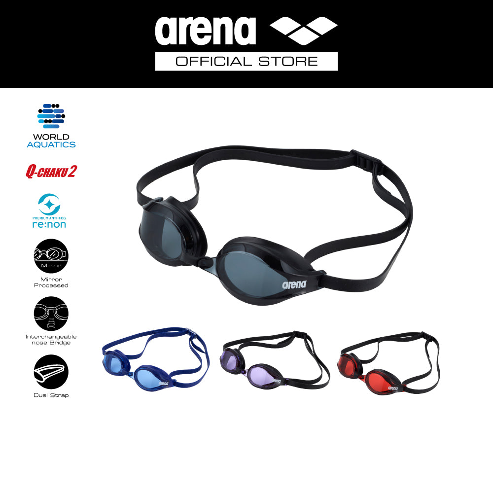 ARENA แว่นตาว่ายน้ำ แว่นตาดำน้ำ สำหรับการแข่งขัน Q-CHAKU2 รหัส ASVYKR