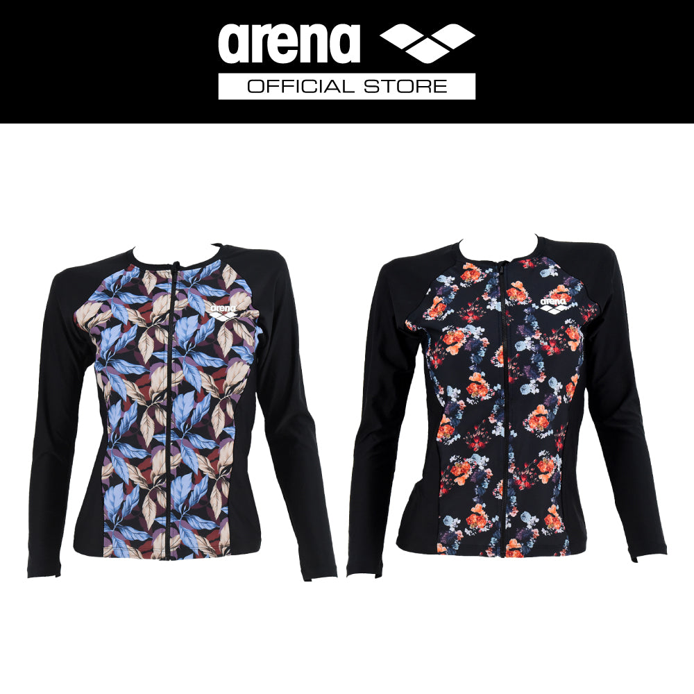 ARENA เสื้อ Rash guard ผู้หญิงแขนยาวมีซิป AO8W09