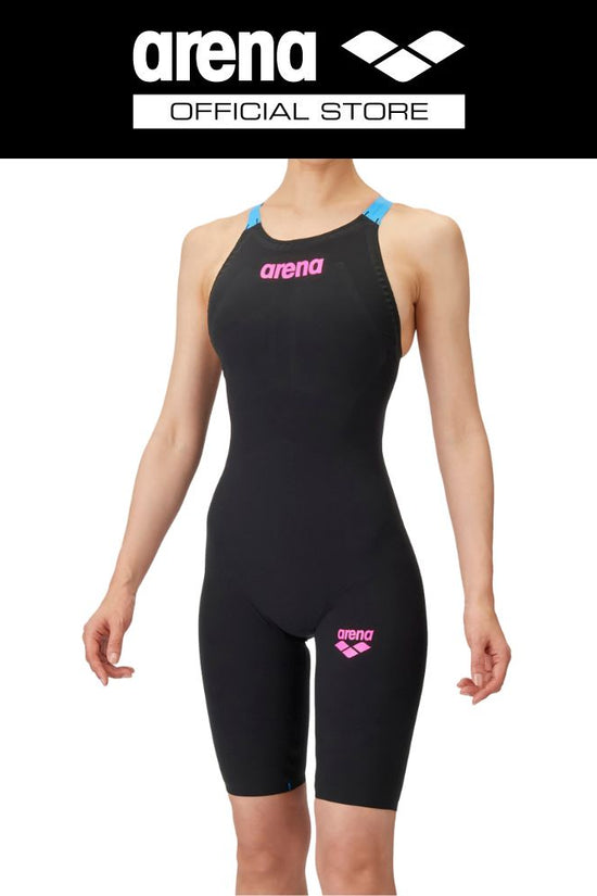 ARENA Junior(Girl) Racing one-piece spats(Open back/Half leg) (Storm MF) ชุดว่ายน้ำแข่งขันเยาวชนหญิง | AAG4002