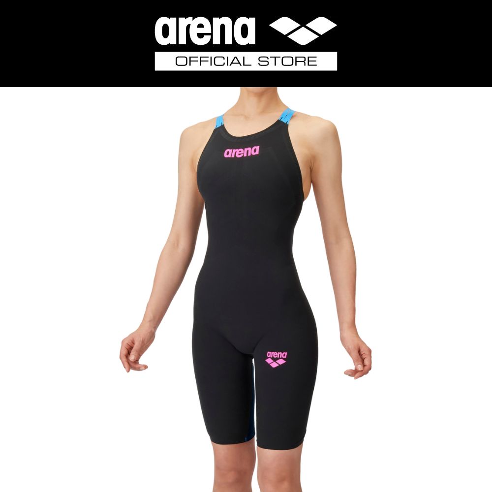 ARENA Women Racing one-piece spats(Open back/Half leg) (Storm CP) ชุดว่ายน้ำแข่งขันหญิง รุ่น AQUAFORCE STORM CP (เปิดหลัง / ขายาวครึ่งต้นขา) | AAW4000