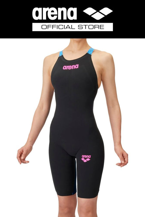 ARENA Women Racing one-piece spats(Open back/Half leg) (Storm CP) ชุดว่ายน้ำแข่งขันหญิง รุ่น AQUAFORCE STORM CP (เปิดหลัง / ขายาวครึ่งต้นขา) | AAW4000