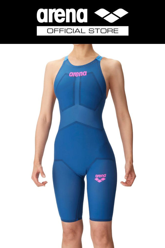 ARENA Junior(Girl) Racing one-piece spats(Open back/Half leg) (Storm MF) ชุดว่ายน้ำแข่งขันเยาวชนหญิง | AAG4002