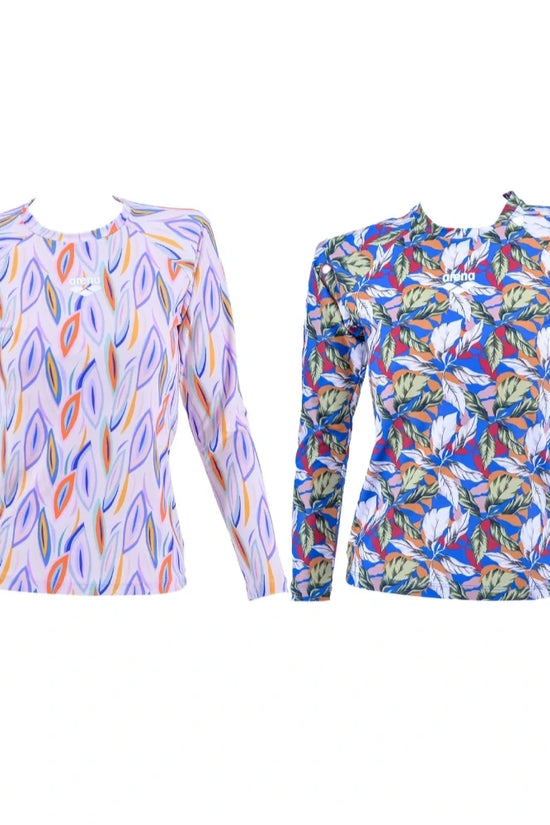ARENA WOMEN LONG SLEEVE RASH GUARD เสื้อว่ายน้ำผู้หญิง | AAO8W10