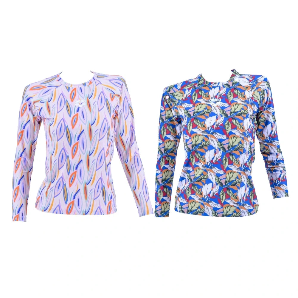 ARENA WOMEN LONG SLEEVE RASH GUARD เสื้อว่ายน้ำผู้หญิง