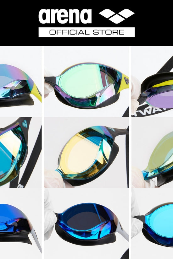 ARENA Top Racing Goggle - Cobra Edge Swipe แว่นตาว่ายน้ำสำหรับแข่งขัน แว่นตาดำน้ำ แว่นตาว่ายน้ำไร้ขอบ AASVYR2