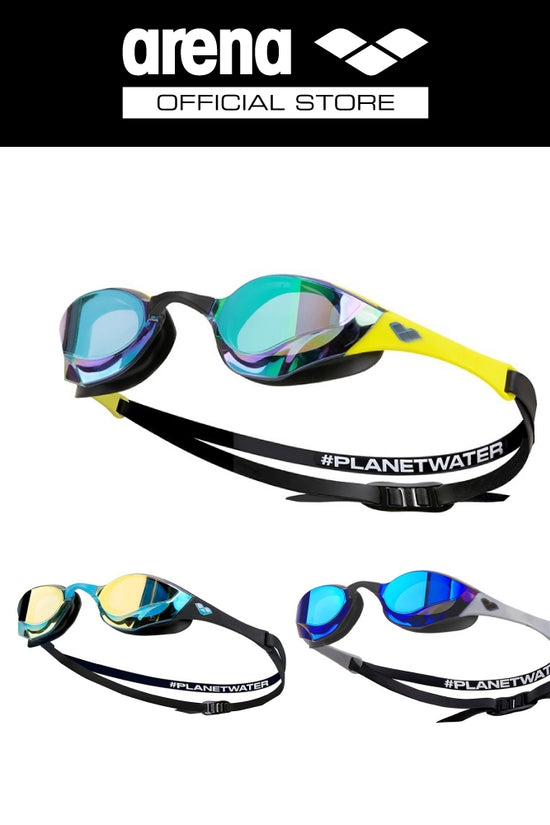 ARENA Top Racing Goggle - Cobra Edge Swipe แว่นตาว่ายน้ำสำหรับแข่งขัน แว่นตาดำน้ำ แว่นตาว่ายน้ำไร้ขอบ AASVYR2